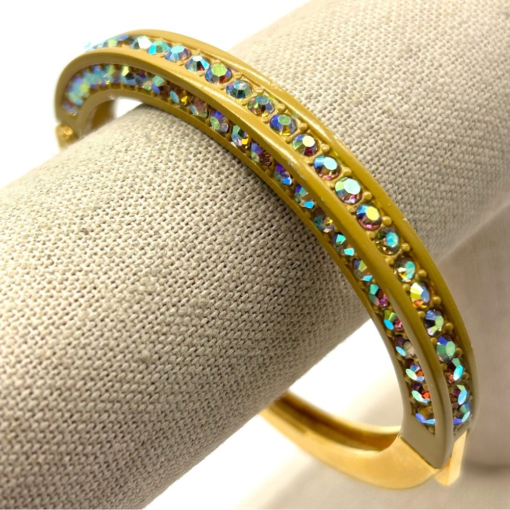 J. Crew AB Jeweled Ochre Hinged Bracelet